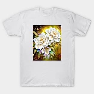 White Fantasy Flowers T-Shirt